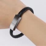 شاحن سوار من الجلد، كيبل شحن USB بسلك مضفر، شاحن سفر محمول