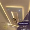 تصميم اسقف جبس بورد للصالات مستطيلة بإضاءة بيت نور فاخر
