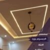 تصميم اشكال جبس بورد ريسبشن مستطيل بخطوط ليد بروفايل وبيت نور