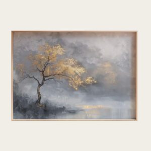 لوحة تجريدية غيوم أكريليك على كانفس 120×80 سم