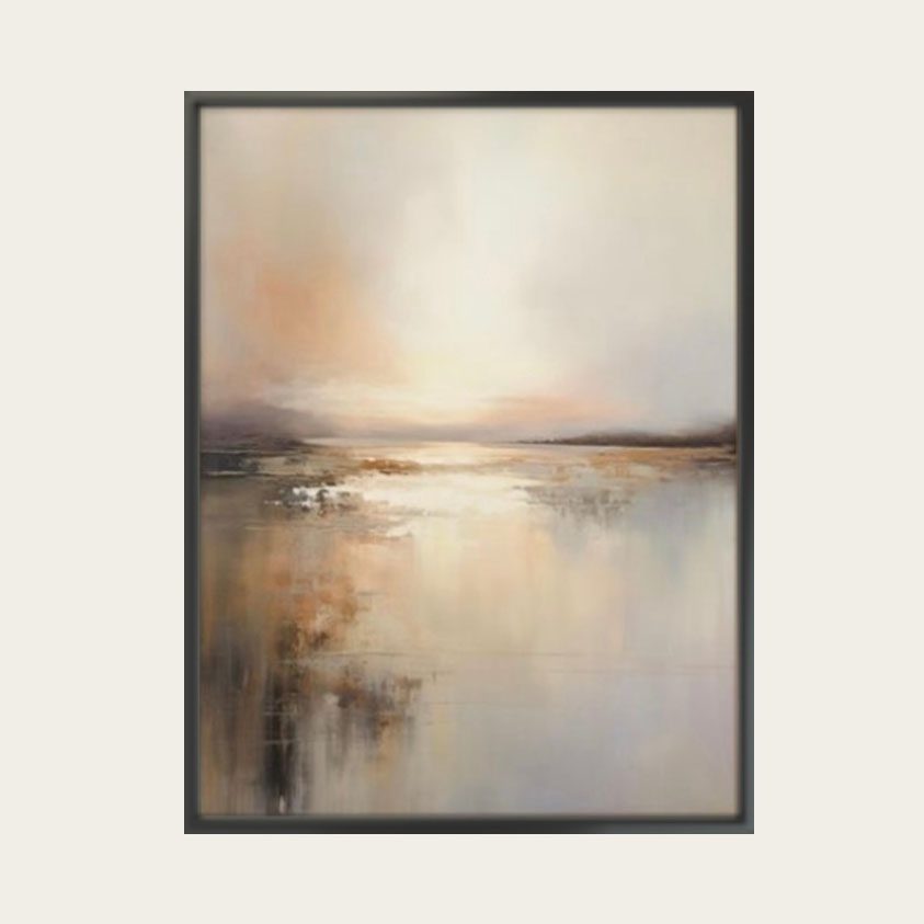 لوحة تجريدية شفق هادئ أكريليك على كانفس 100×70 سم
