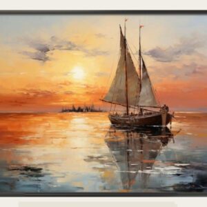 لوحة الشفق البحري أكريليك على كانفاس