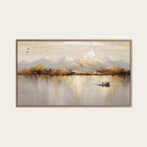 لوحة هدوء | لوحة طبيعية كلاسيكية اكريليك على كانفس 120×60 سم