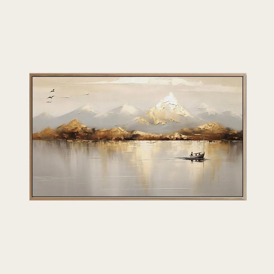 لوحة هدوء | لوحة طبيعية كلاسيكية اكريليك على كانفس 120×60 سم