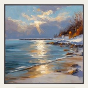لوحة شاطئ النور أكريليك على كانفس
