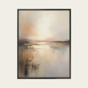 لوحة هدوء السهل | لوحة تجريدية انطباعية اكريليك على كانفس 80×80 سم