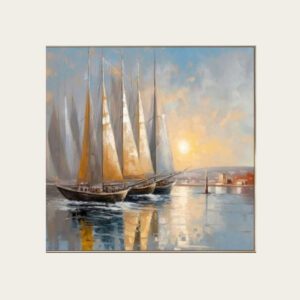 لوحة سباق الشفق | لوحة واقعية مودرن اكريليك على كانفس 70×70 سم