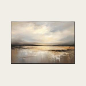 لوحة تأمل في الأفق | لوحة تجريدية انطباعية اكريليك علي كانفس 80×80 سم