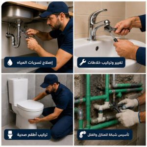تأسيس سباكة حمام ومطبخ